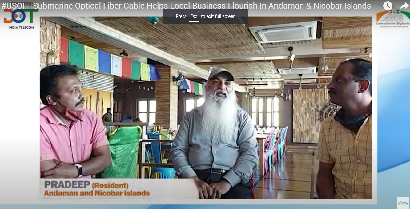 #USOF | Submarine Optical Fiber Cable Helps Local Business Flourish In Andaman & Nicobar Islands
